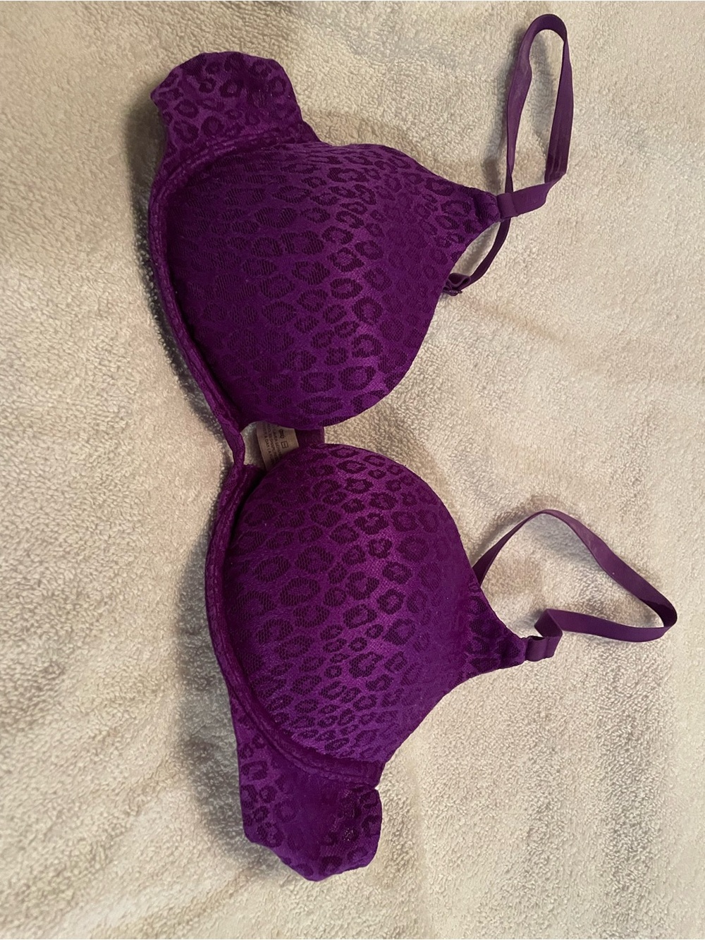 Victoria's Secret Purple Leopard Lace Push-Up Bra